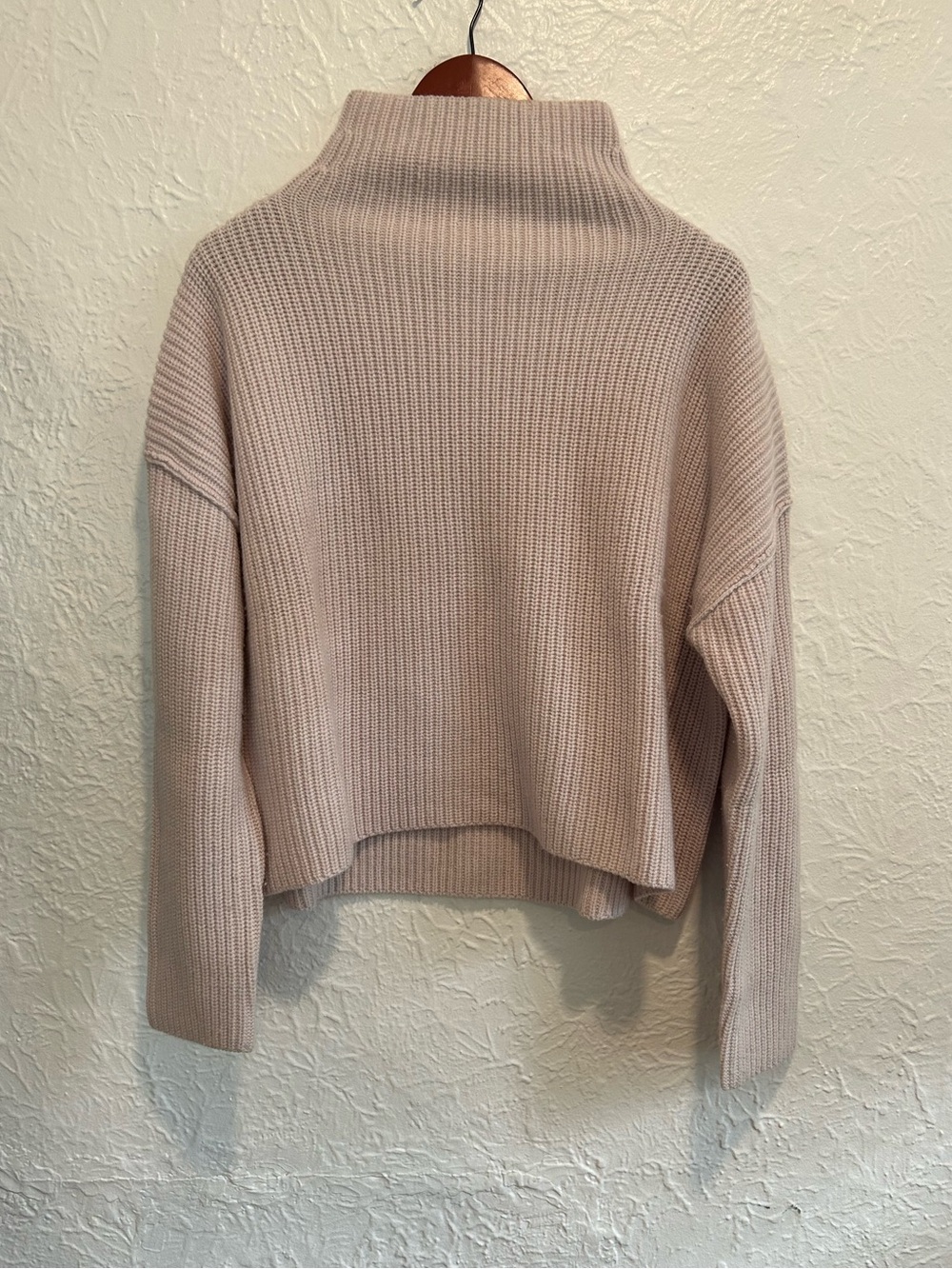 A.L.C. Mock Neck Merino Wool Sweater in Nude Pink